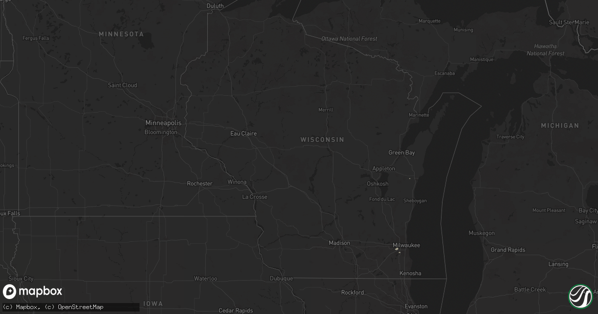 Hail map in Wisconsin on May 28, 2024