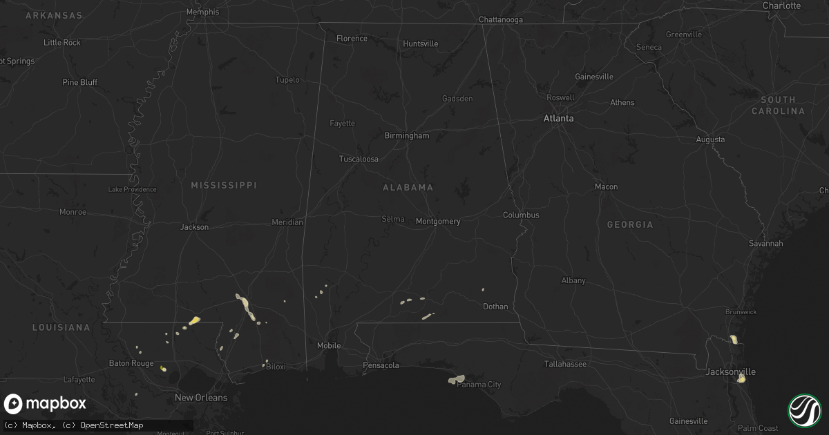 Hail map in Alabama on May 28, 2025