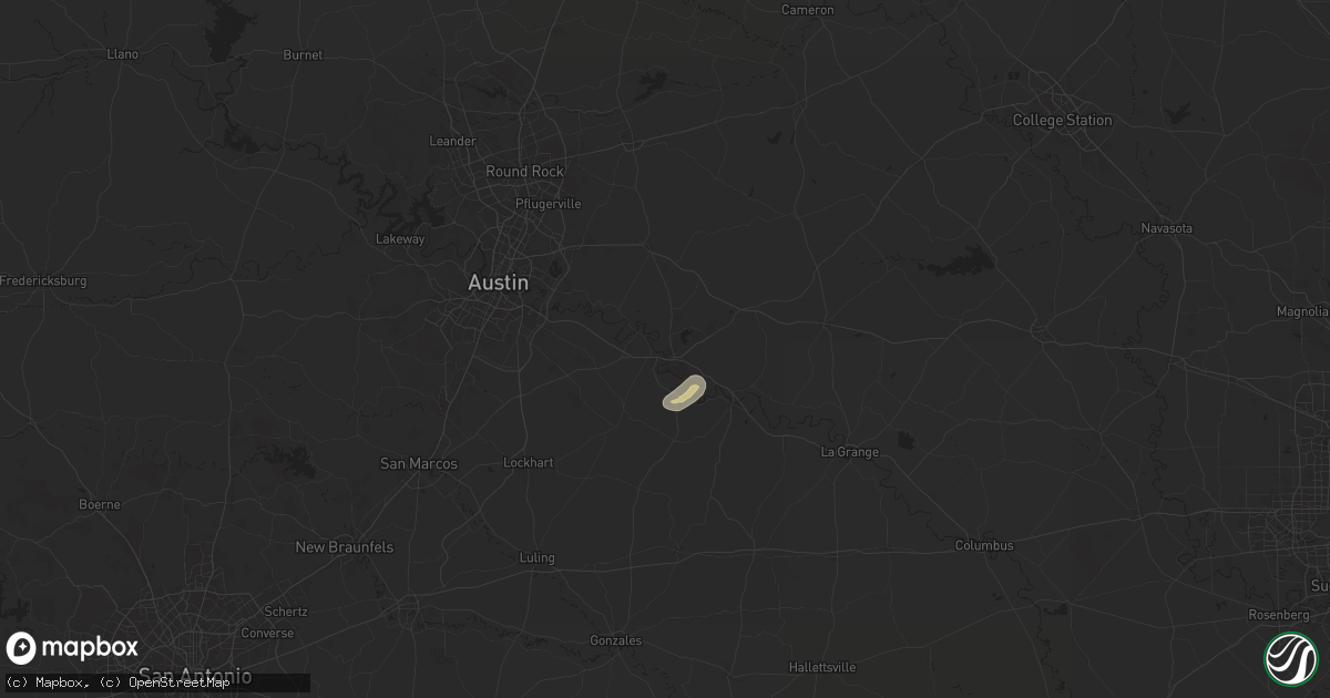 Hail map in Bastrop, TX on May 28, 2025
