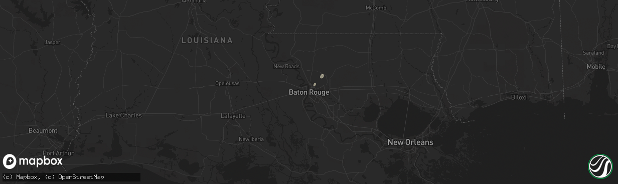 Hail map in Baton Rouge, LA on May 28, 2025