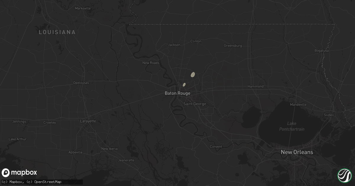 Hail map in Baton Rouge, LA on May 28, 2025