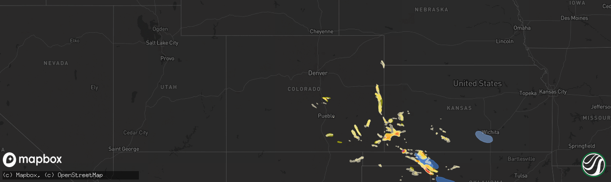Hail map in Colorado on May 28, 2025