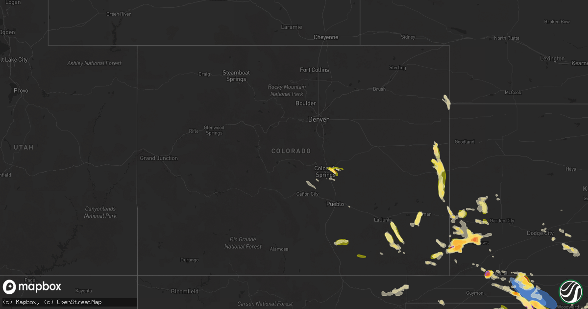 Hail map in Colorado on May 28, 2025