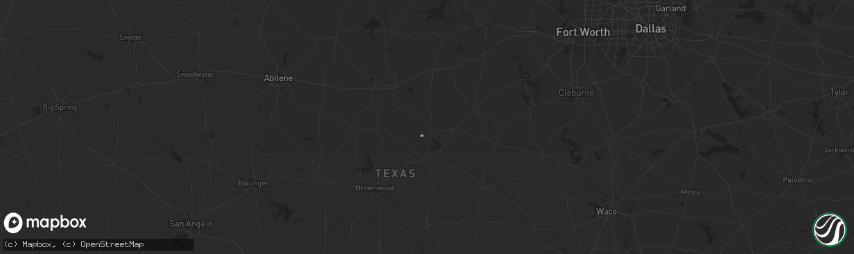 Hail map in De Leon, TX on May 28, 2025
