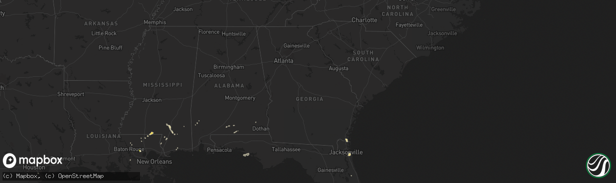 Hail map in Georgia on May 28, 2025