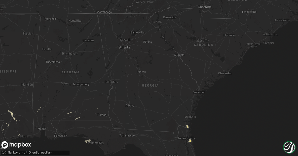Hail map in Georgia on May 28, 2025
