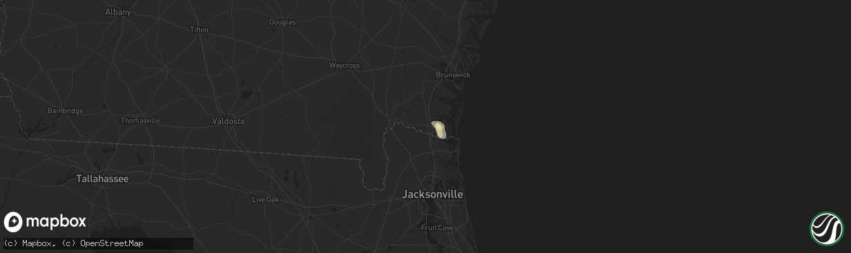 Hail map in Kingsland, GA on May 28, 2025
