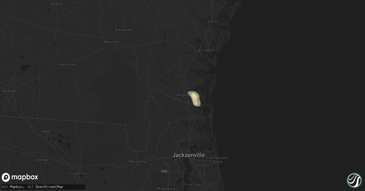Hail map in Kingsland, GA on May 28, 2025
