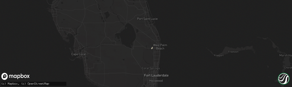 Hail map in Loxahatchee, FL on May 28, 2025