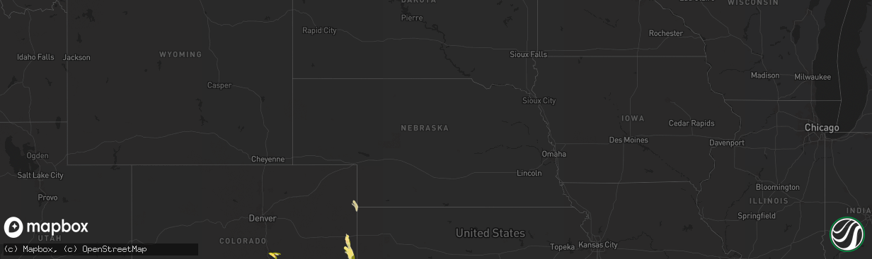 Hail map in Nebraska on May 28, 2025