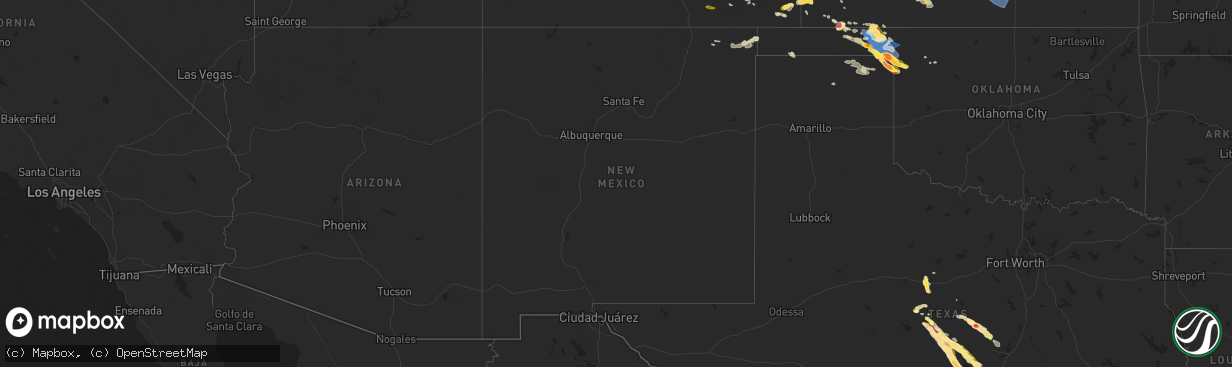 Hail map in New Mexico on May 28, 2025