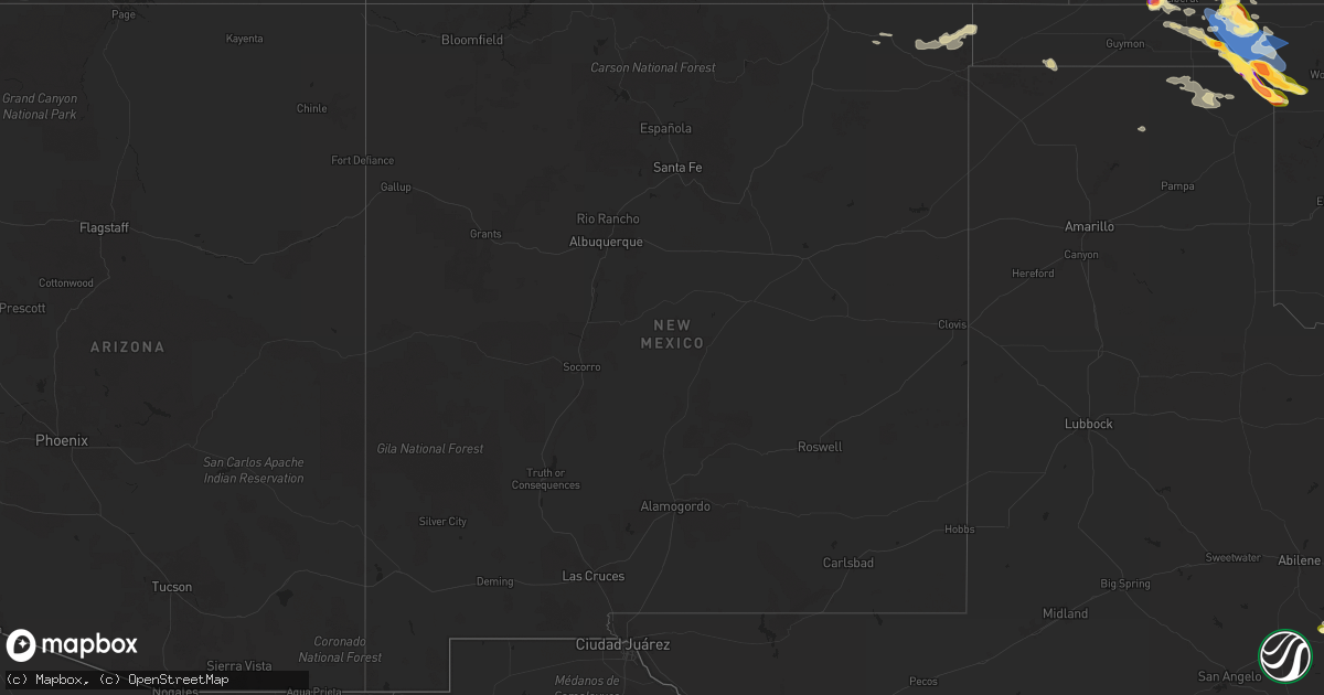 Hail map in New Mexico on May 28, 2025