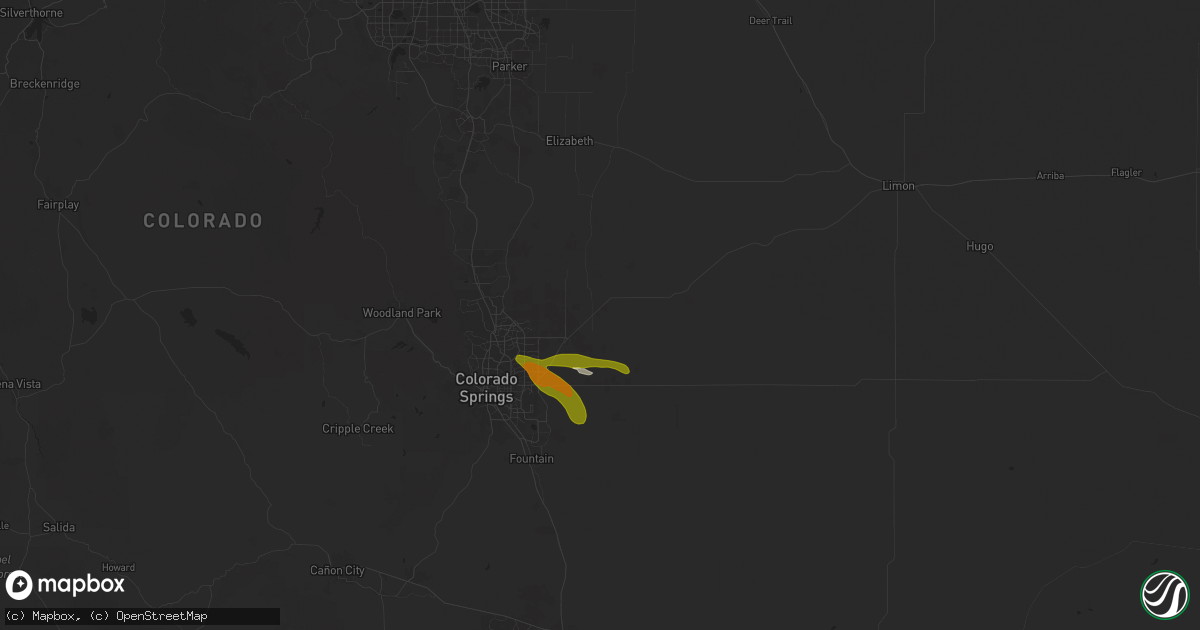 Hail map in Peyton, CO on May 28, 2025