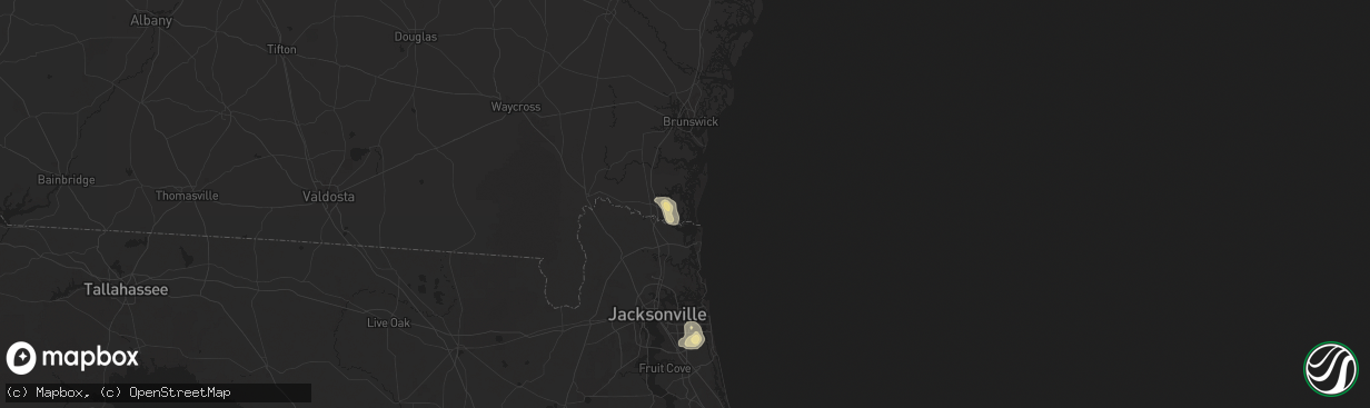 Hail map in Saint Marys, GA on May 28, 2025