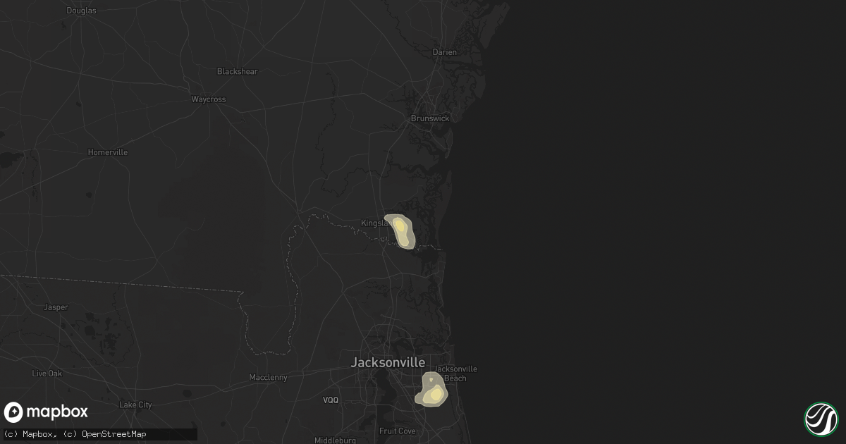 Hail map in Saint Marys, GA on May 28, 2025