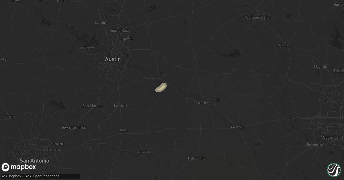 Hail map in Smithville, TX on May 28, 2025