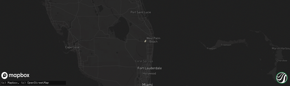 Hail map in Wellington, FL on May 28, 2025