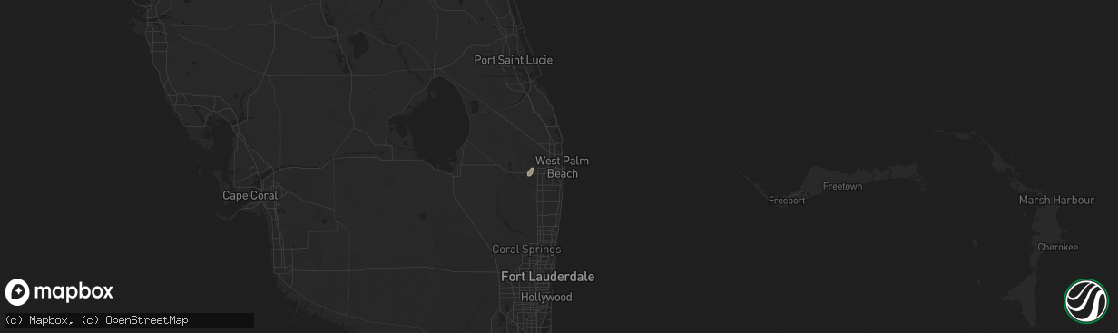 Hail map in West Palm Beach, FL on May 28, 2025