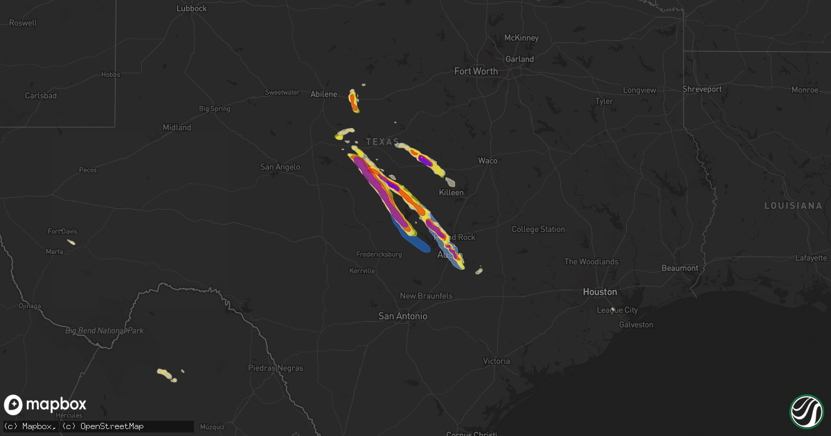 Hail map on May 28, 2025