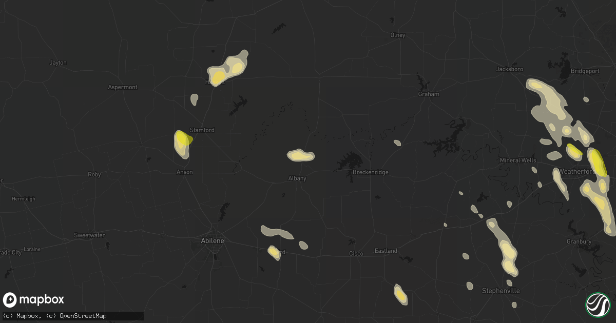 Hail map in Albany, TX on May 28, 2026