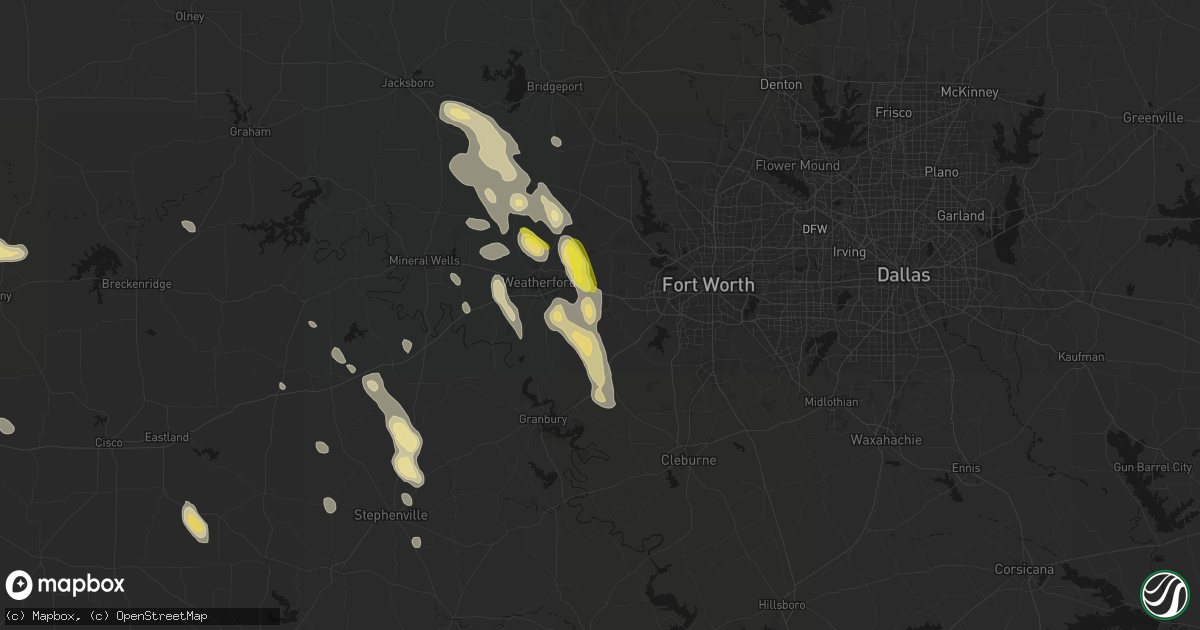 Hail map in Aledo, TX on May 28, 2026
