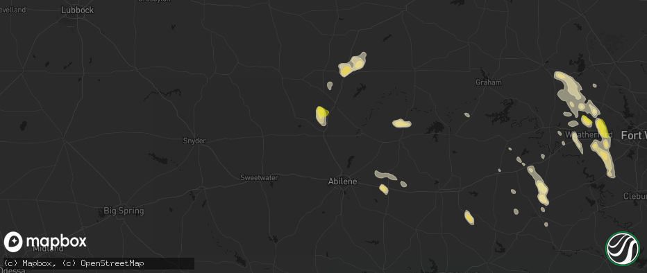 Hail map in Anson, TX on May 28, 2026