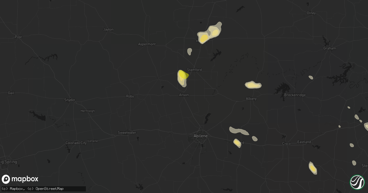 Hail map in Anson, TX on May 28, 2026