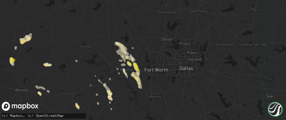 Hail map in Azle, TX on May 28, 2026