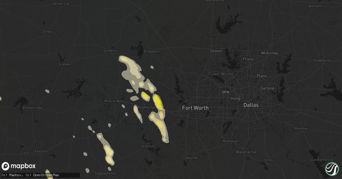 Hail map in Azle, TX on May 28, 2026