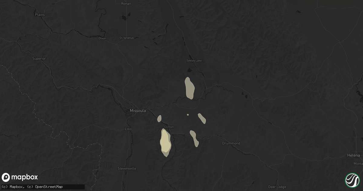 Hail map in Bonner, MT on May 28, 2026