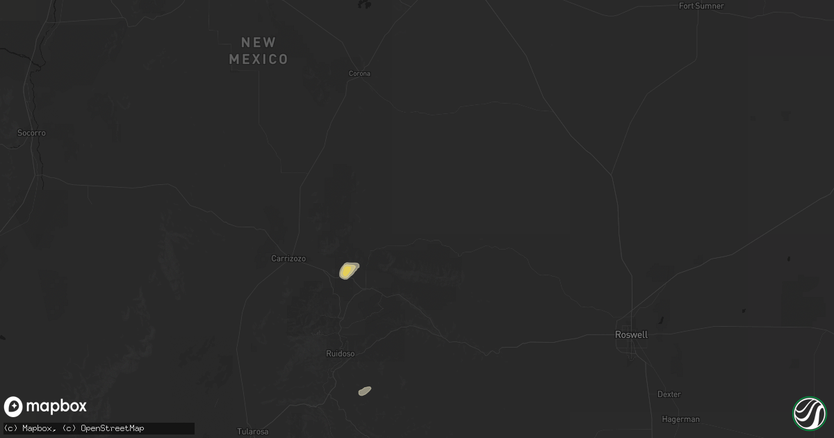 Hail map in Capitan, NM on May 28, 2026