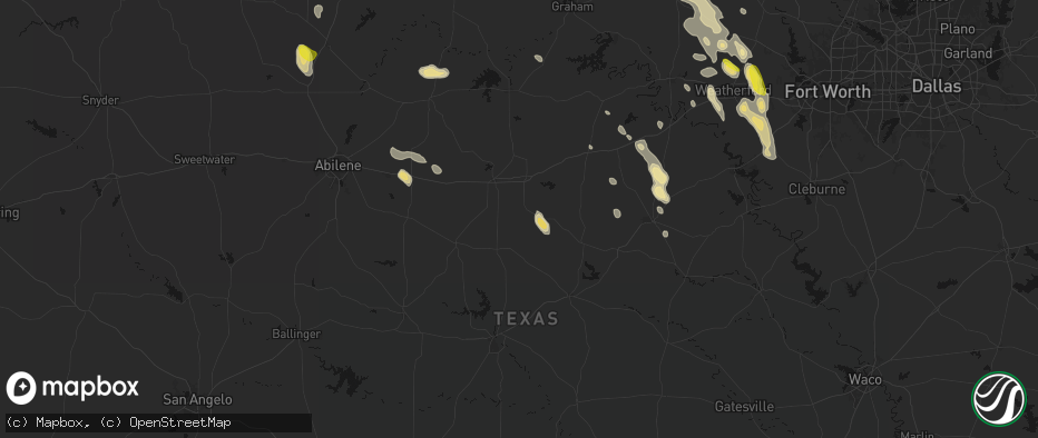 Hail map in Carbon, TX on May 28, 2026