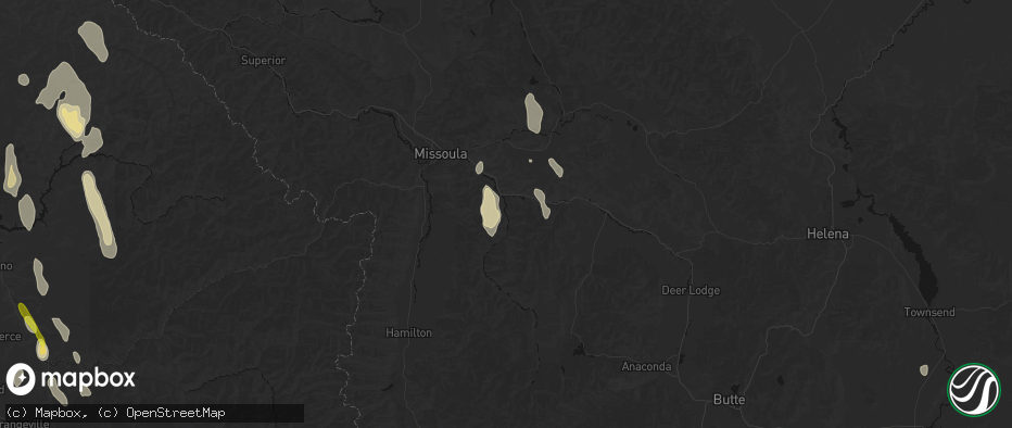 Hail map in Clinton, MT on May 28, 2026