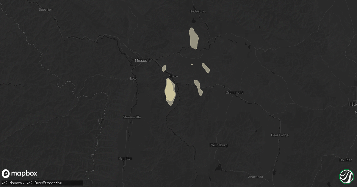 Hail map in Clinton, MT on May 28, 2026