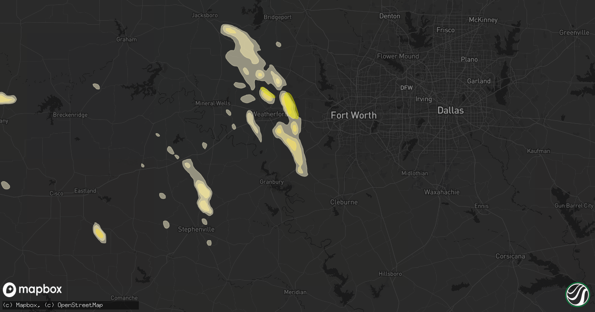 Hail map in Cresson, TX on May 28, 2026