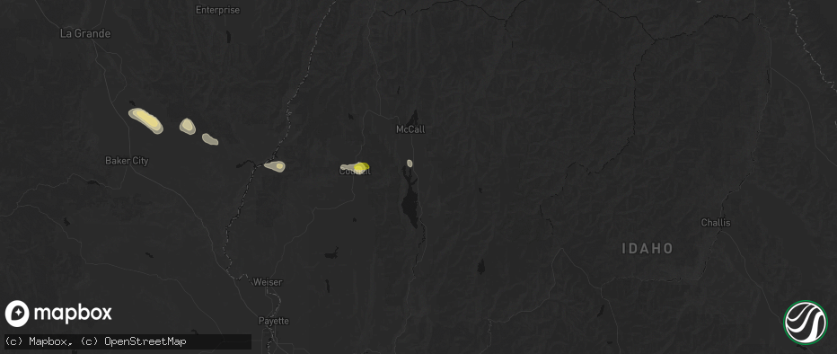 Hail map in Donnelly, ID on May 28, 2026