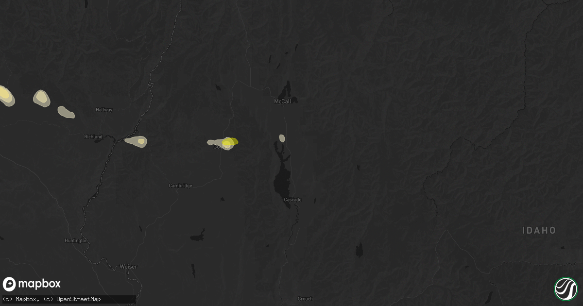 Hail map in Donnelly, ID on May 28, 2026