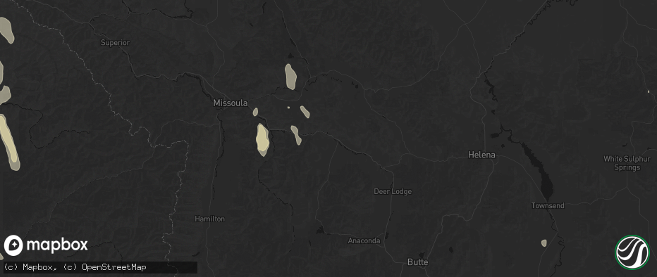 Hail map in Drummond, MT on May 28, 2026