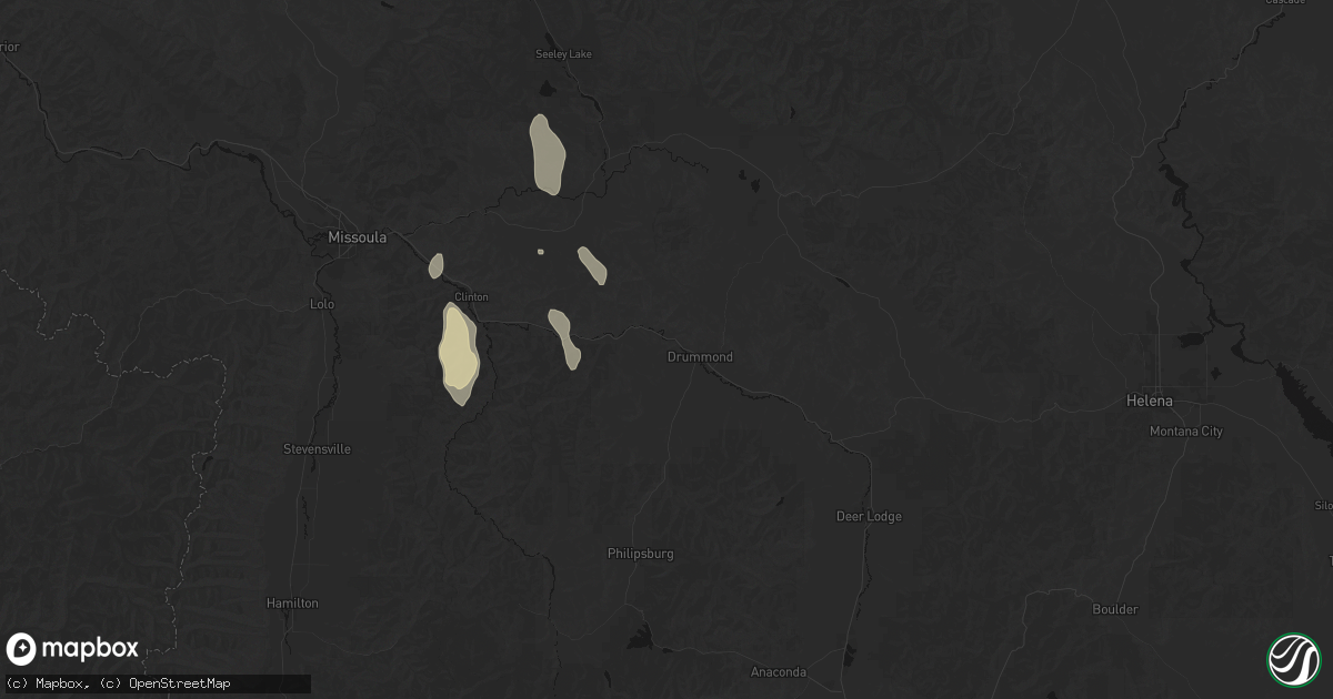 Hail map in Drummond, MT on May 28, 2026