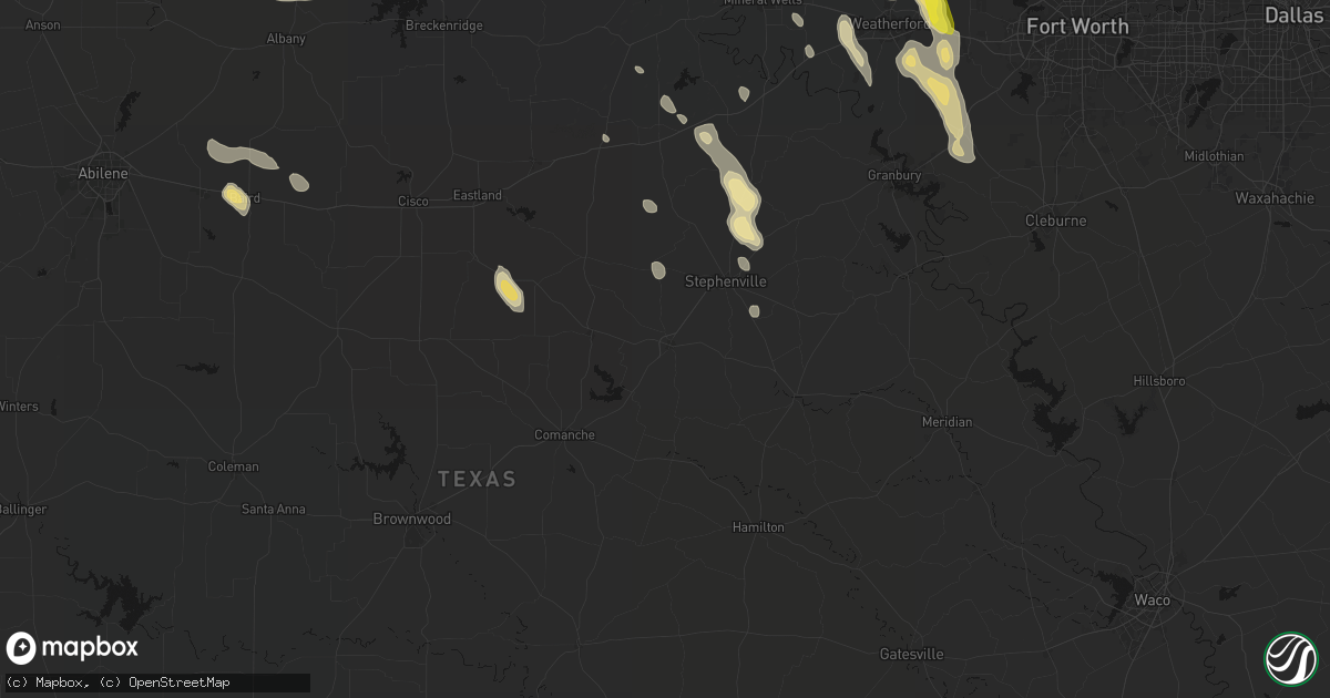 Hail map in Dublin, TX on May 28, 2026