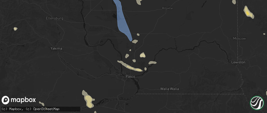 Hail map in Eltopia, WA on May 28, 2026