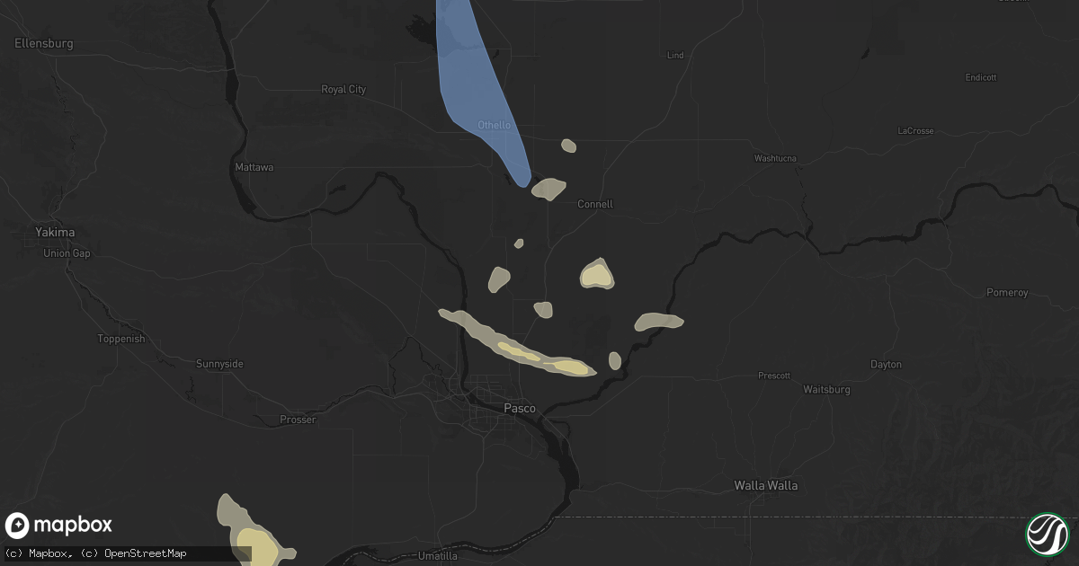 Hail map in Eltopia, WA on May 28, 2026