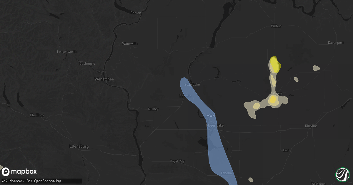 Hail map in Ephrata, WA on May 28, 2026