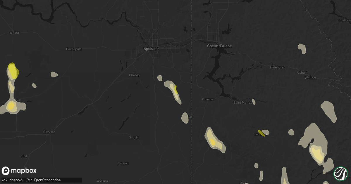 Hail map in Fairfield, WA on May 28, 2026