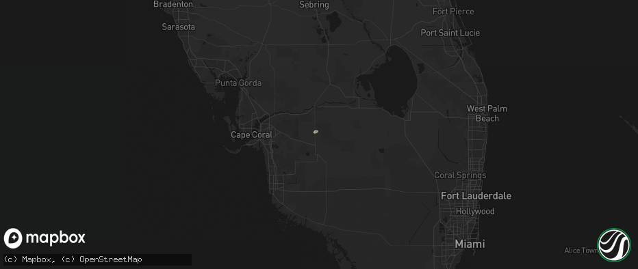 Hail map in Felda, FL on May 28, 2026