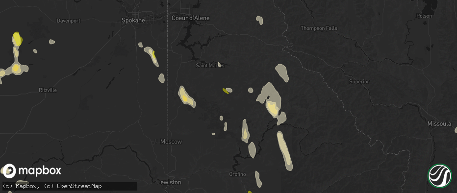 Hail map in Fernwood, ID on May 28, 2026