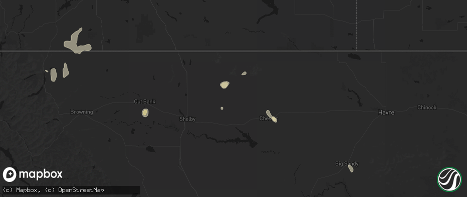 Hail map in Galata, MT on May 28, 2026