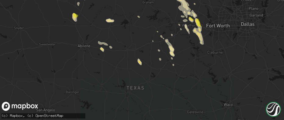 Hail map in Gorman, TX on May 28, 2026