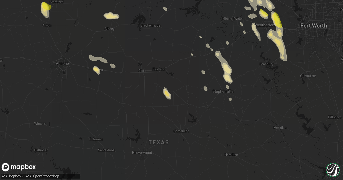 Hail map in Gorman, TX on May 28, 2026