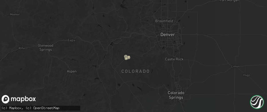 Hail map in Grant, CO on May 28, 2026